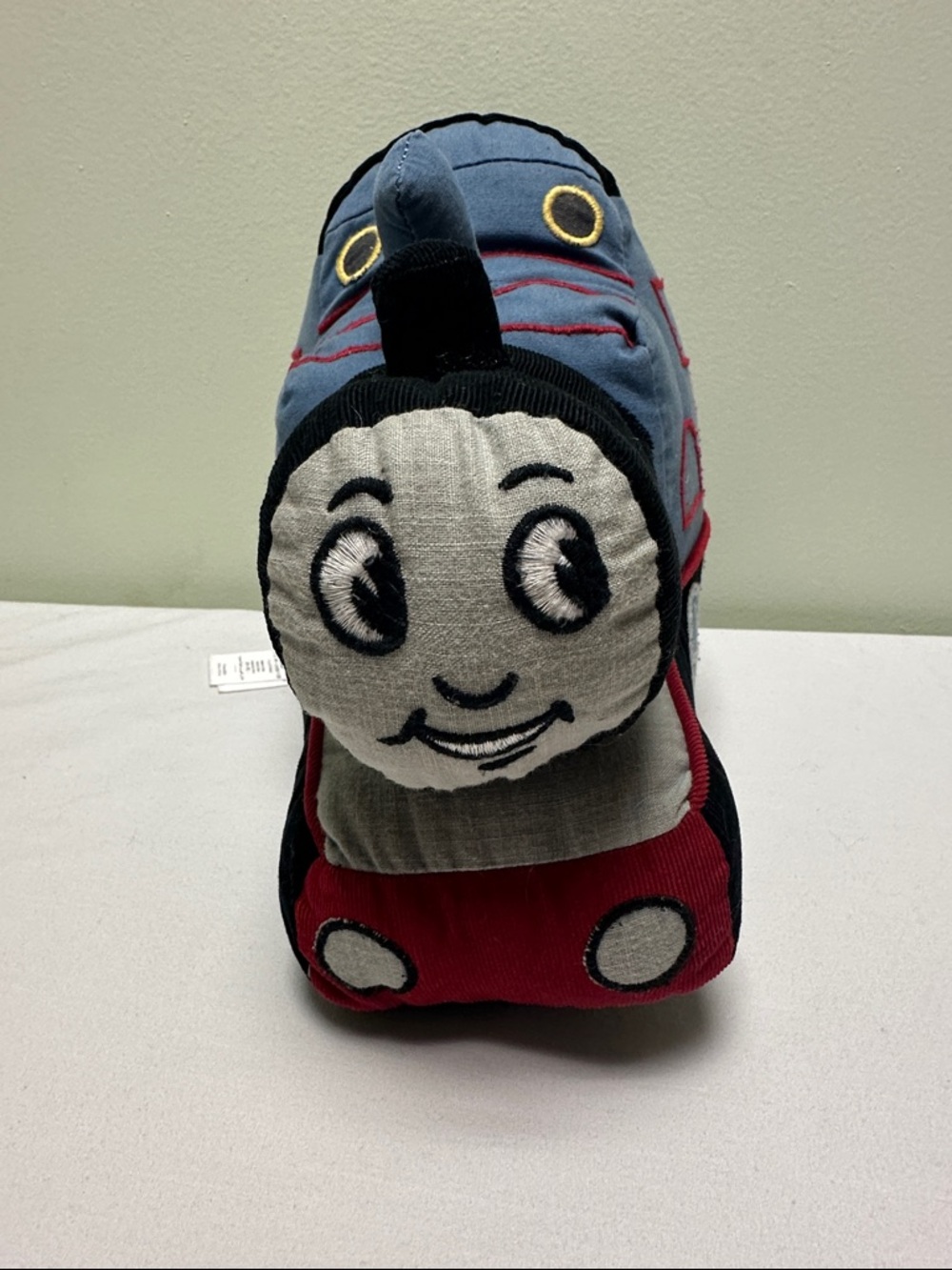 Pottery Barn Kids Plush Train Engine - Blue, Red, White